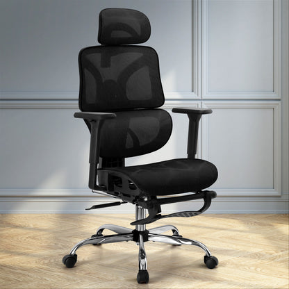 Ergonomic Office Chair Footrest - Black