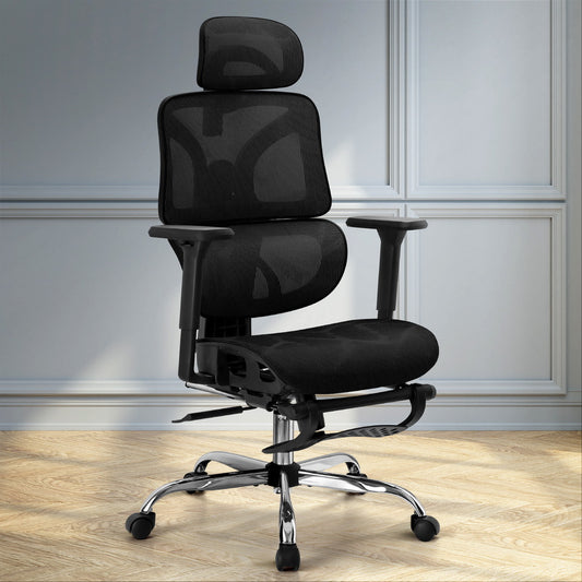 Ergonomic Office Chair Footrest - Black