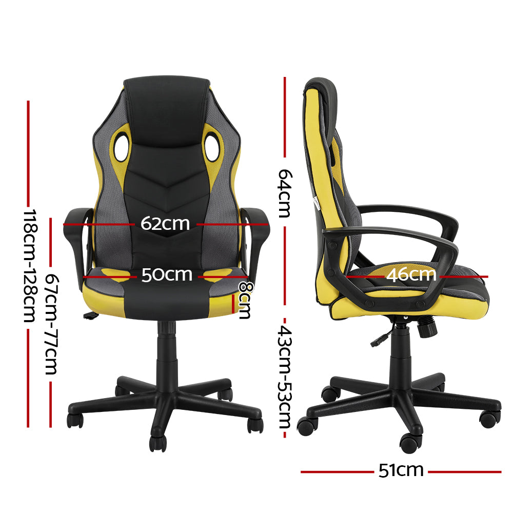Gaming Office Chair Executive Racer - Yellow