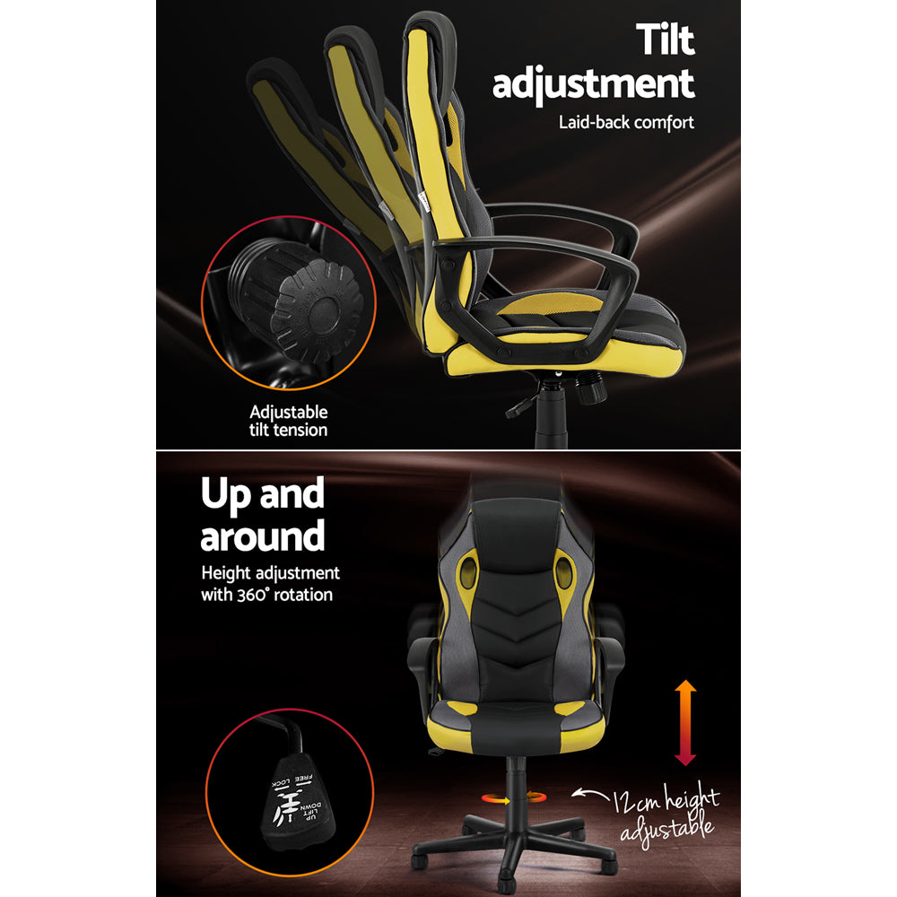 Gaming Office Chair Executive Racer - Yellow
