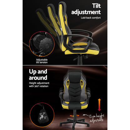 Gaming Office Chair Executive Racer - Yellow