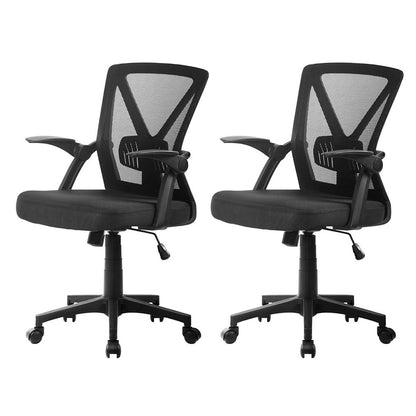 Set of 2 Nile Mesh Office Chair Mid Back - Black