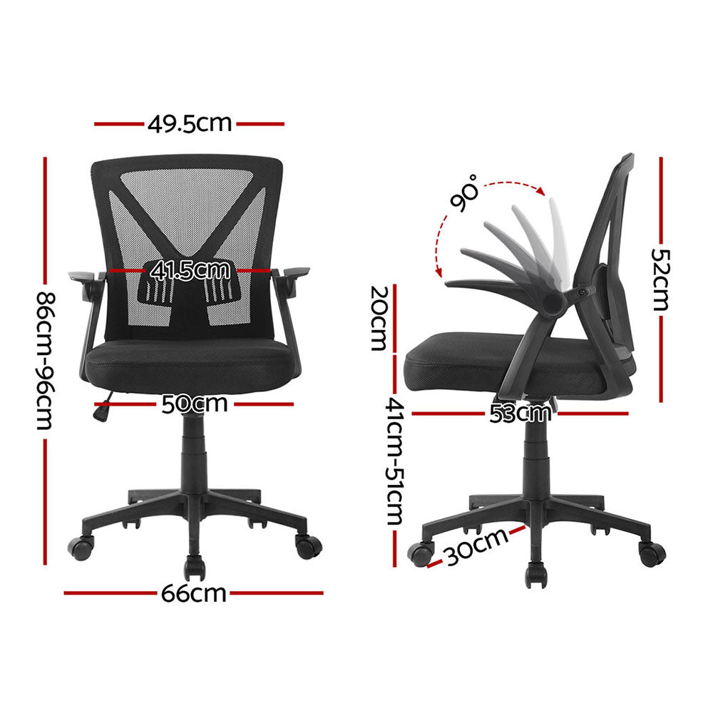Set of 2 Nile Mesh Office Chair Mid Back - Black