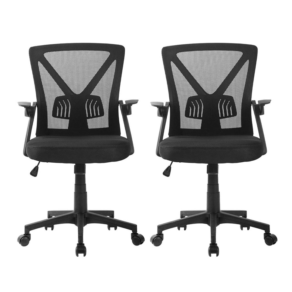 Set of 2 Nile Mesh Office Chair Mid Back - Black