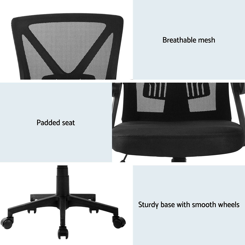 Set of 2 Nile Mesh Office Chair Mid Back - Black