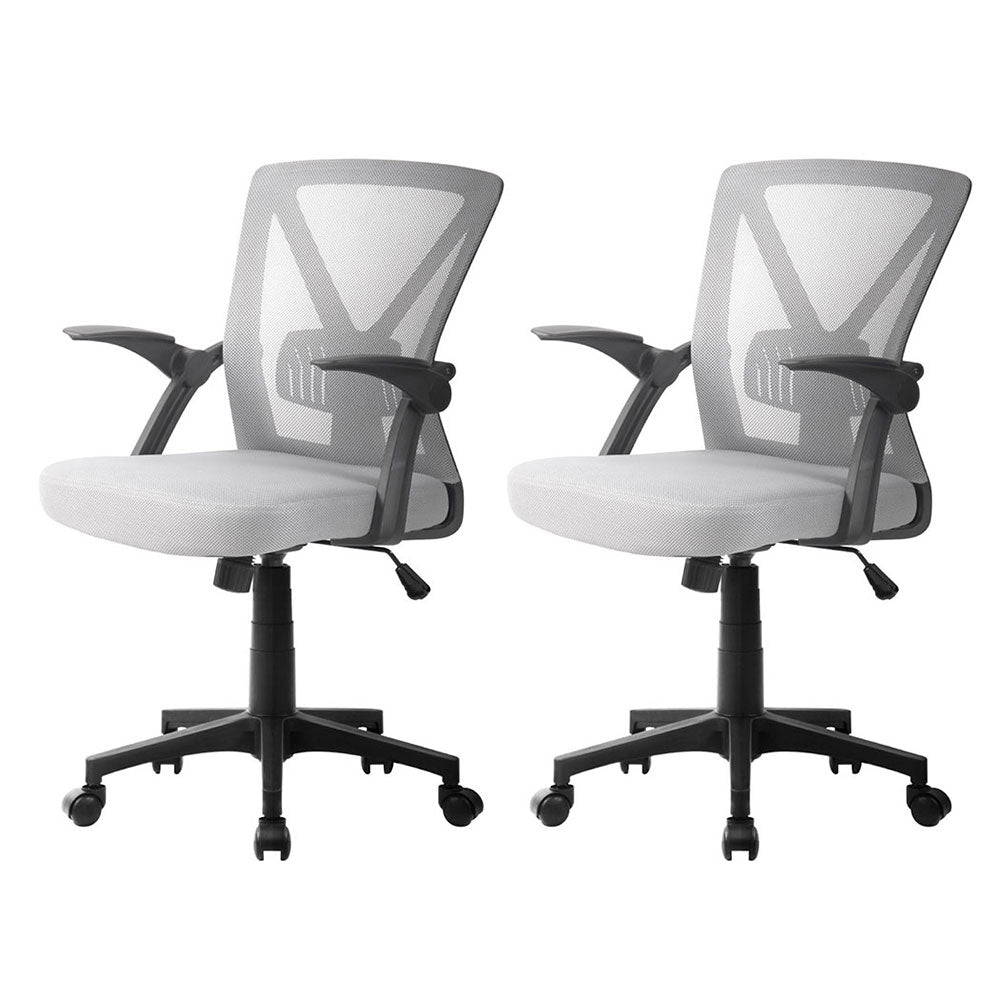 Set of 2 Nile Mesh Office Chair Mid Back - Grey
