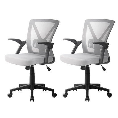 Set of 2 Nile Mesh Office Chair Mid Back - Grey