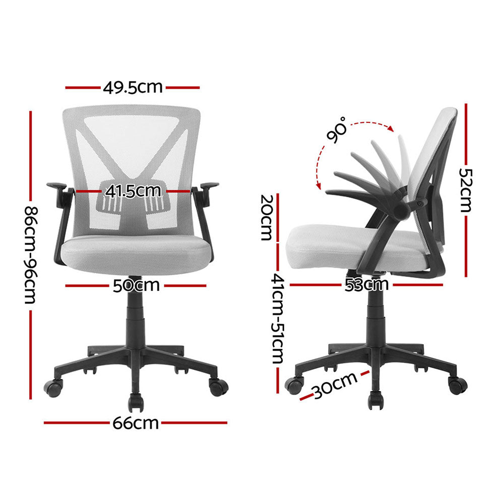 Set of 2 Nile Mesh Office Chair Mid Back - Grey