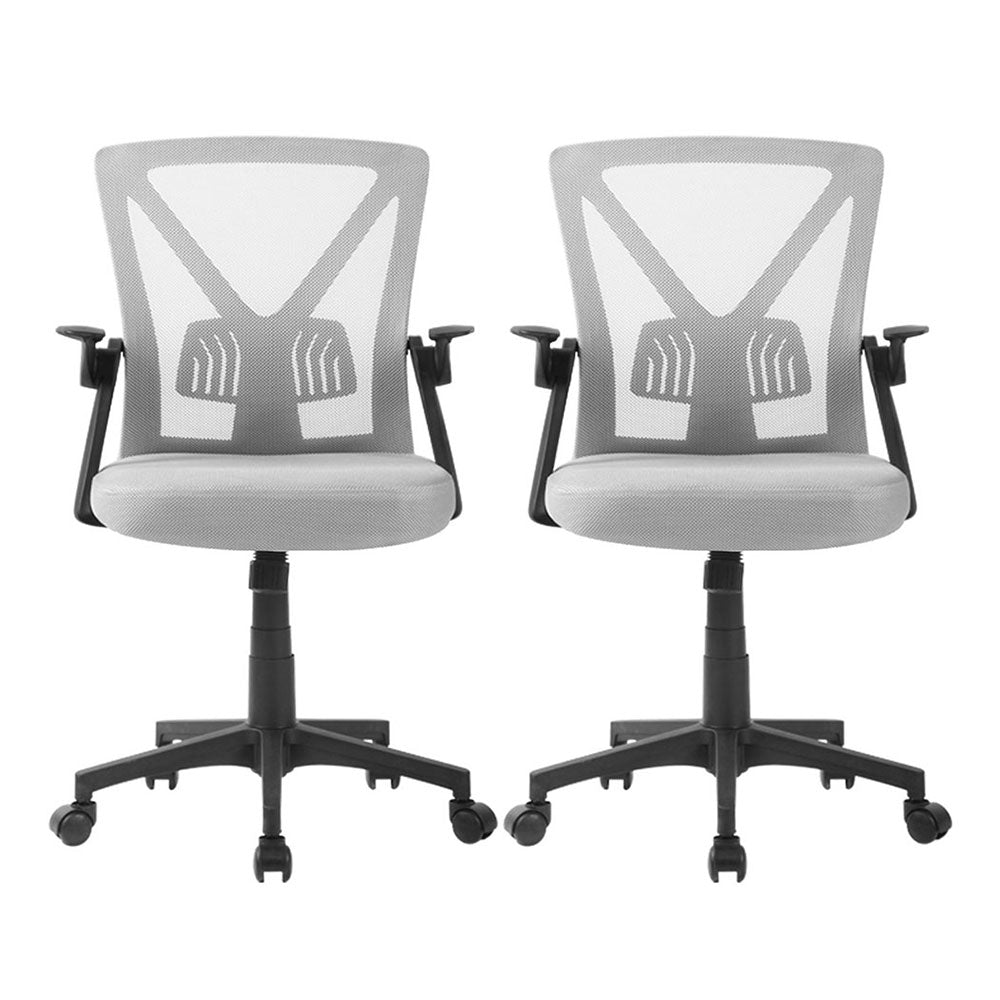 Set of 2 Nile Mesh Office Chair Mid Back - Grey