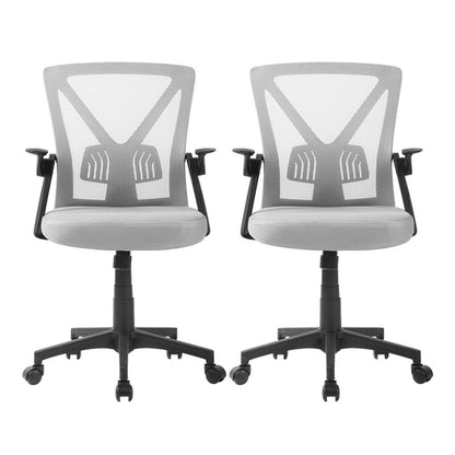 Set of 2 Nile Mesh Office Chair Mid Back - Grey