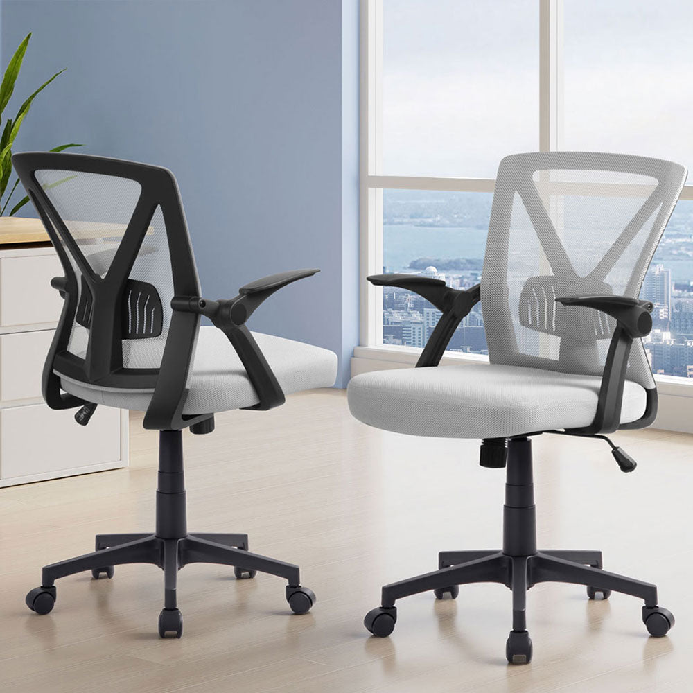 Set of 2 Nile Mesh Office Chair Mid Back - Grey