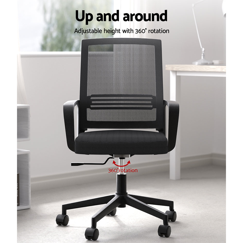 Mesh Office Chair Mid Back - Black