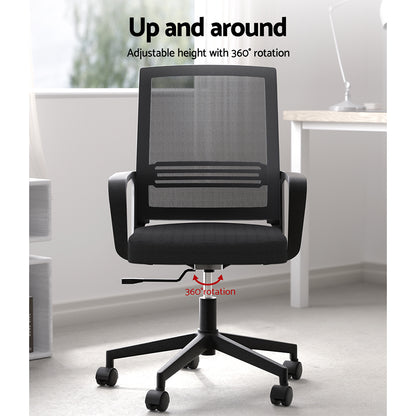 Mesh Office Chair Mid Back - Black