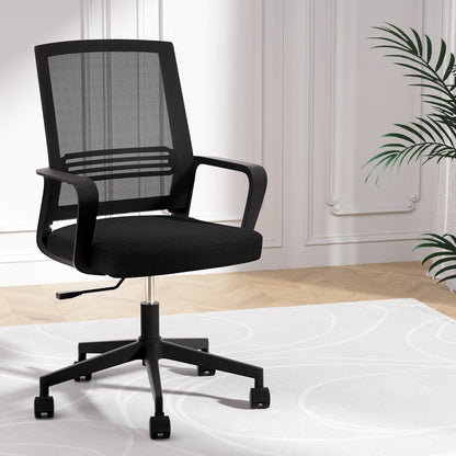 Mesh Office Chair Mid Back - Black