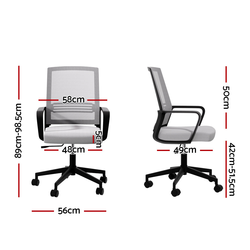Mesh Office Chair Mid Back - Grey