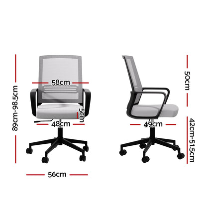 Mesh Office Chair Mid Back - Grey