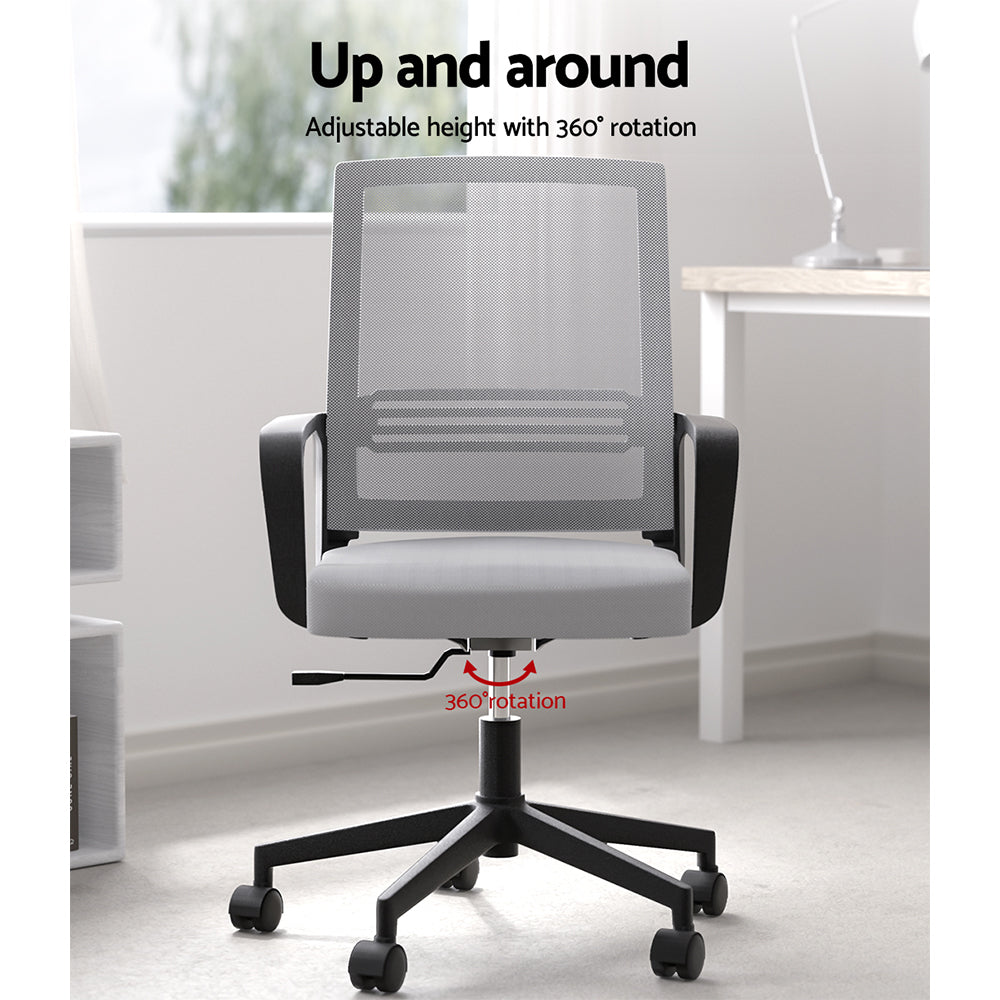 Mesh Office Chair Mid Back - Grey