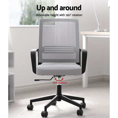Mesh Office Chair Mid Back - Grey