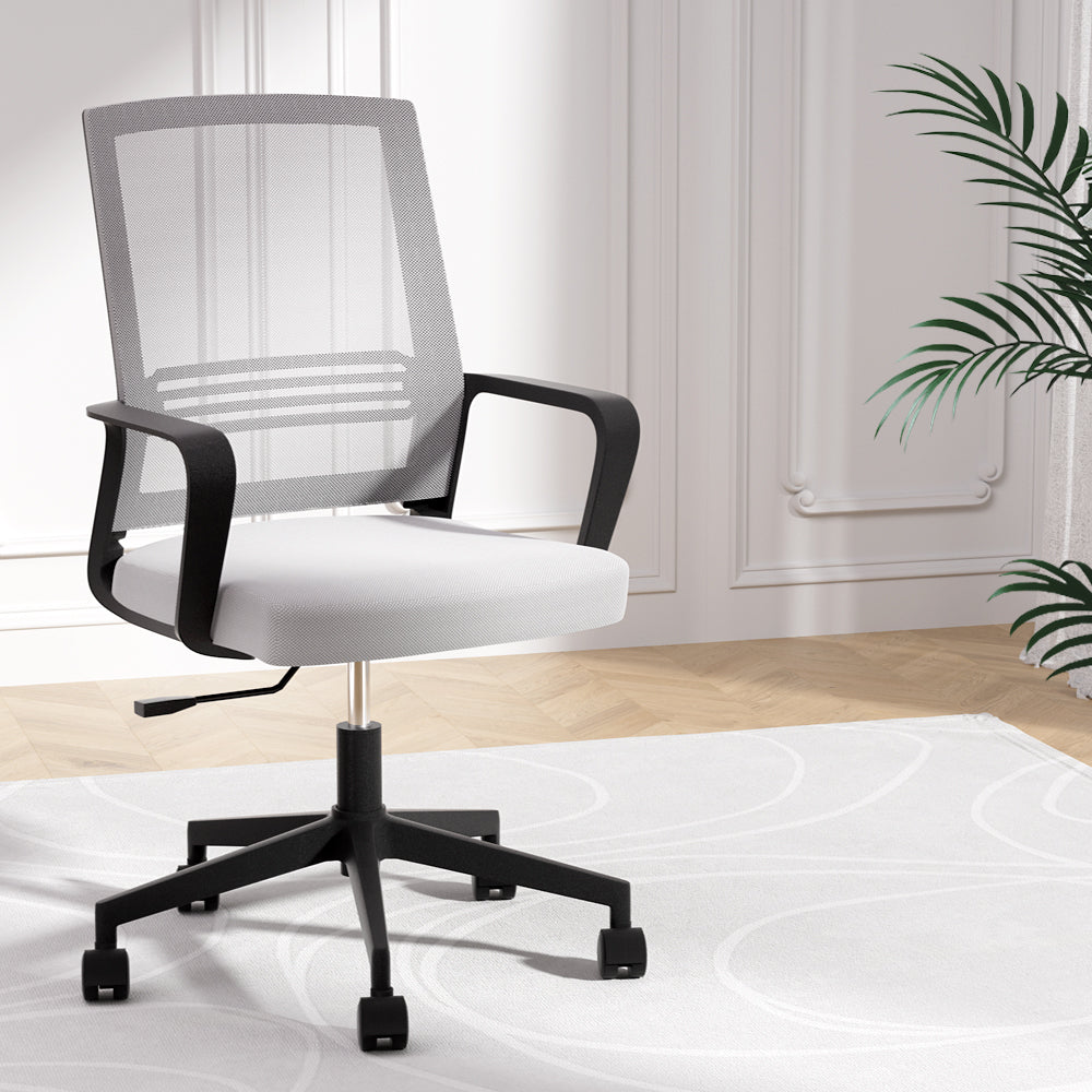 Mesh Office Chair Mid Back - Grey