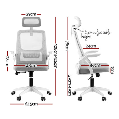 Ergonomic Office Chair Adjustable - Grey