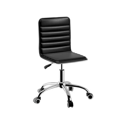 Office Chair Conference Chair Low Back - Leather Black