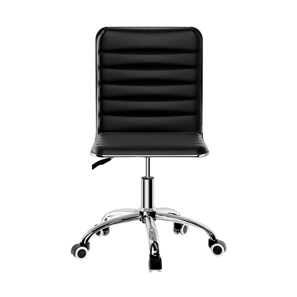 Office Chair Conference Chair Low Back - Leather Black