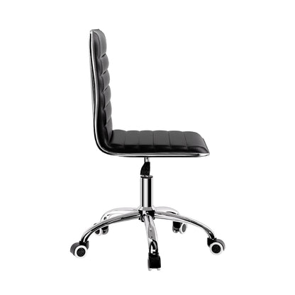 Office Chair Conference Chair Low Back - Leather Black