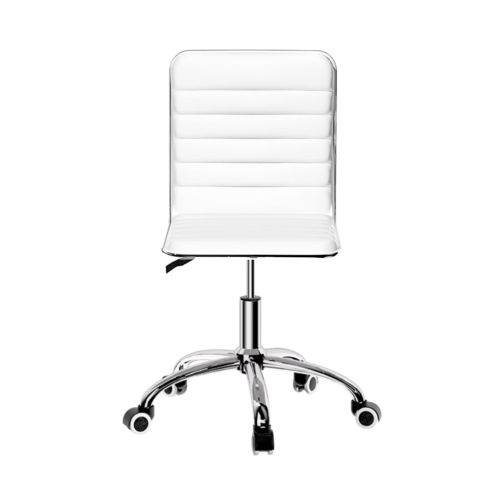 Office Chair Conference Chairs Low Back - Leather White