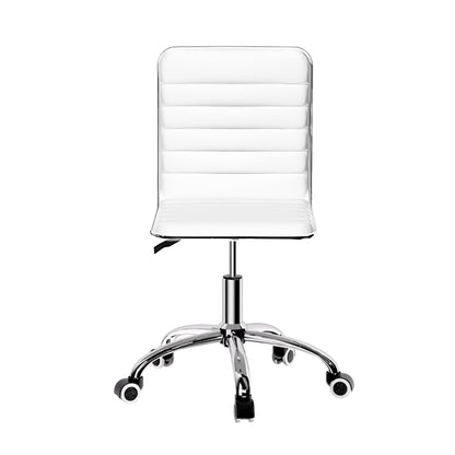 Office Chair Conference Chairs Low Back - Leather White