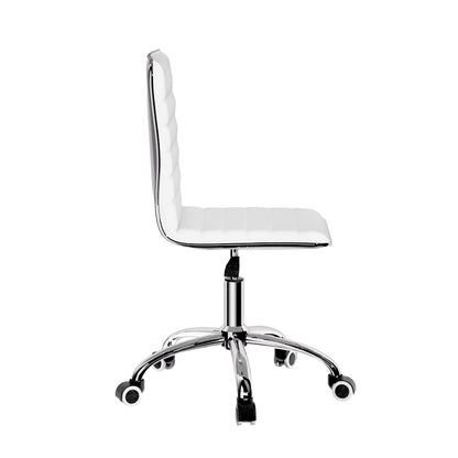 Office Chair Conference Chairs Low Back - Leather White