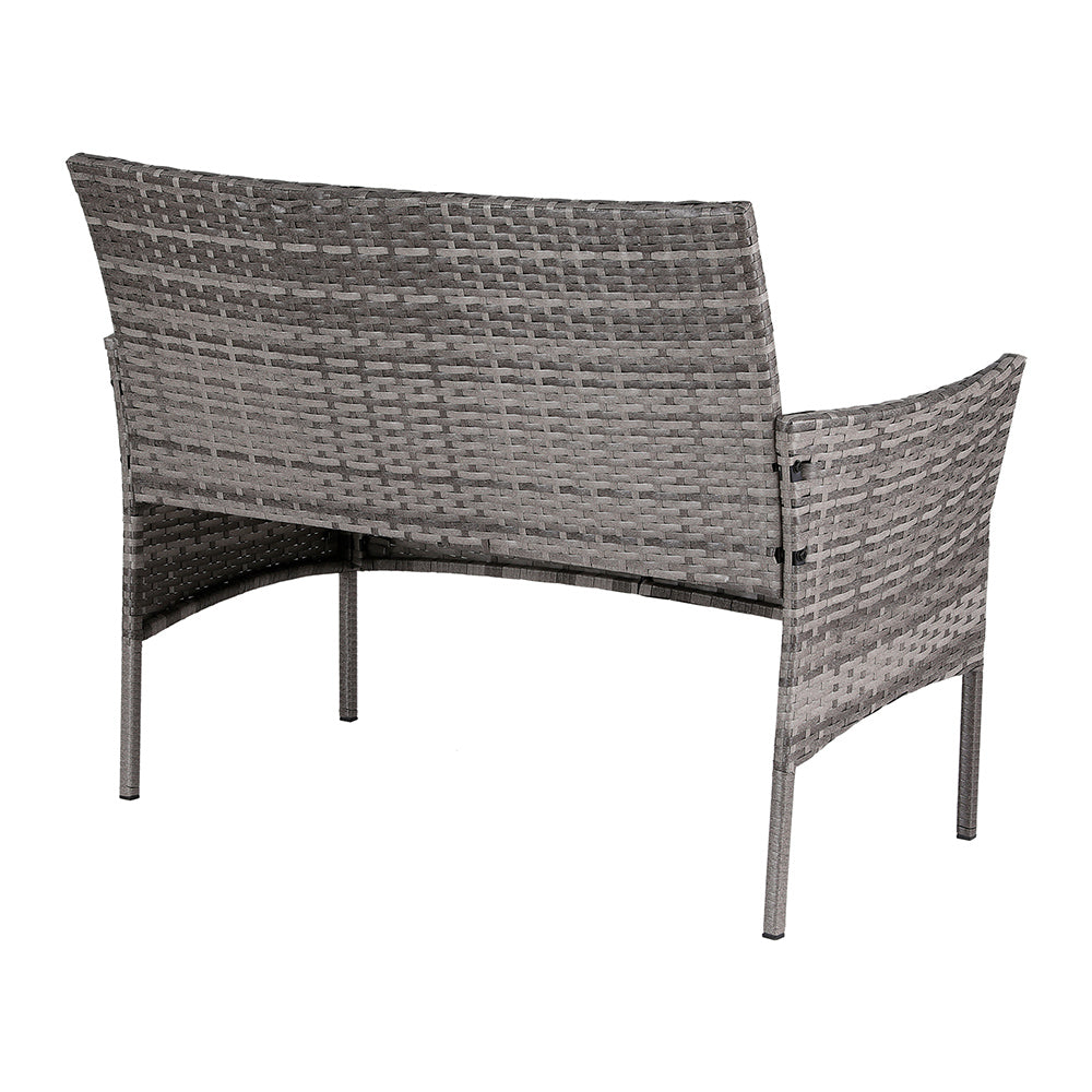 4 Seater Outdoor Wicker Sofa Set - Grey