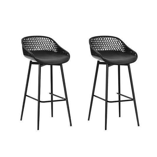 Set of 2 Outdoor Bar Stools UV-resistant - Black