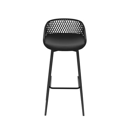 Set of 2 Outdoor Bar Stools UV-resistant - Black