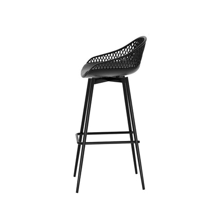 Set of 4 Outdoor Bar Stools - Black