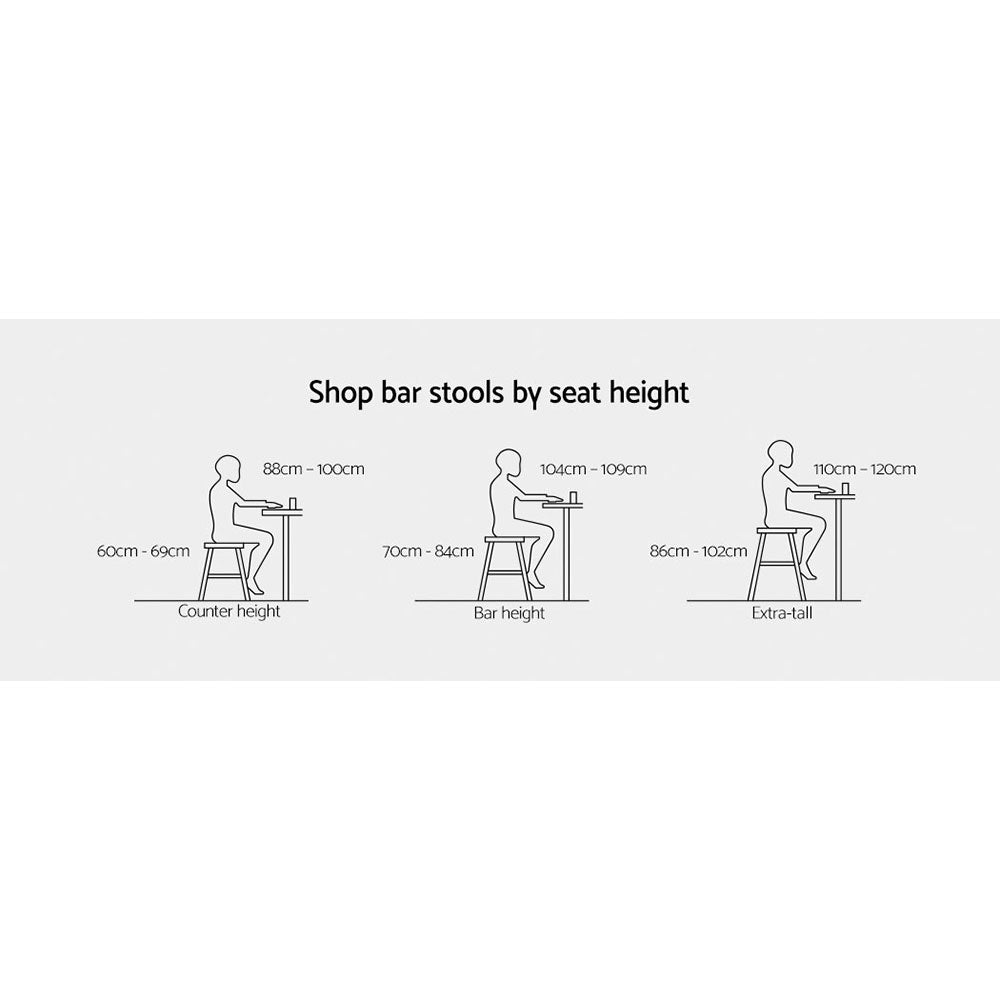 Set of 2 Outdoor Rattan Bar Stools - Nature