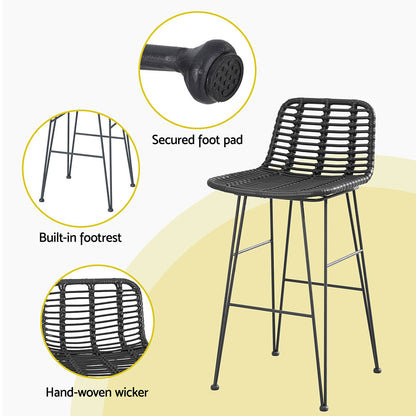 Outdoor Wicker Bar Set