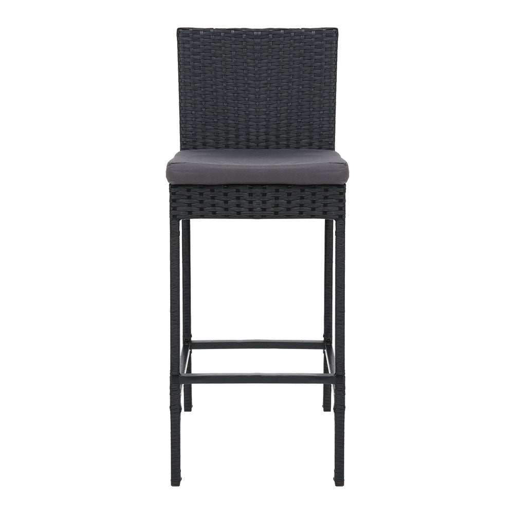 Set of 4 Outdoor Bar Stools Dining Chair Wicker Furniture
