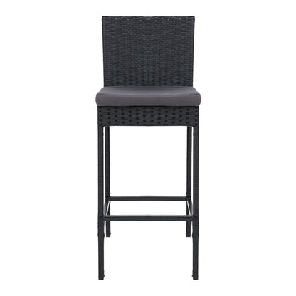 Set of 4 Outdoor Bar Stools Dining Chair Wicker Furniture