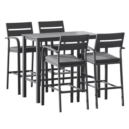 5 Piece Outdoor Aluminium Bar Set