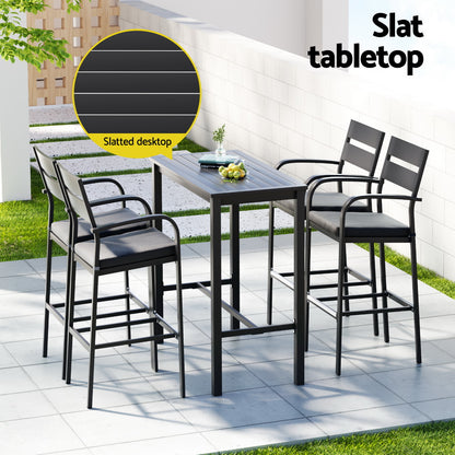 5 Piece Outdoor Aluminium Bar Set