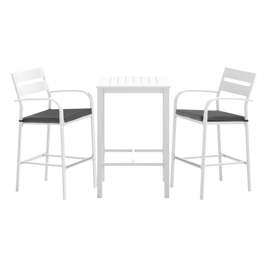 3-Piece Outdoor Bar Set - White