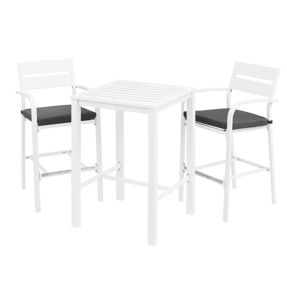 3-Piece Outdoor Bar Set - White