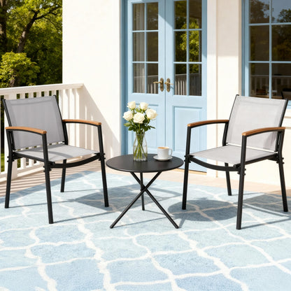 Gardeon 3PC Outdoor Bistro Set Table and Chairs