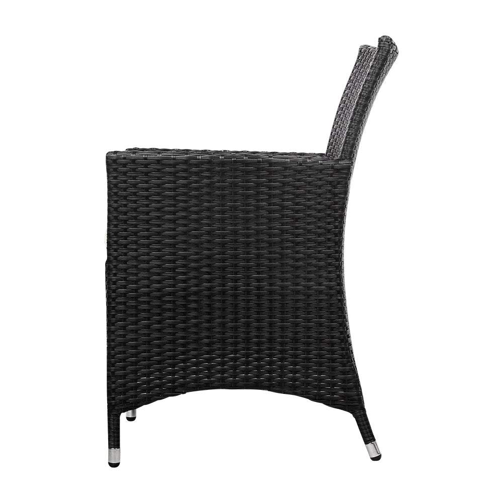 Set of 2 Idris Outdoor Wicker Dining Chairs - Black