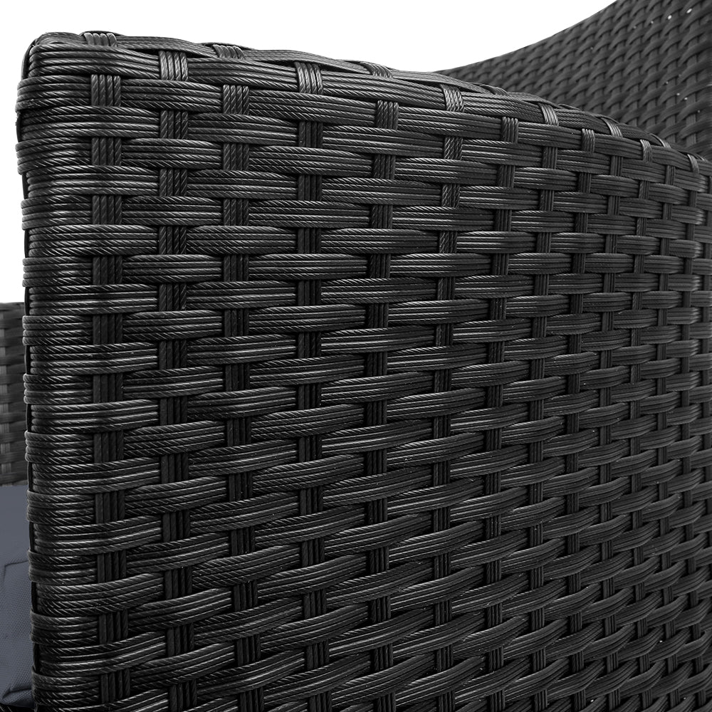 Set of 2 Idris Outdoor Wicker Dining Chairs - Black