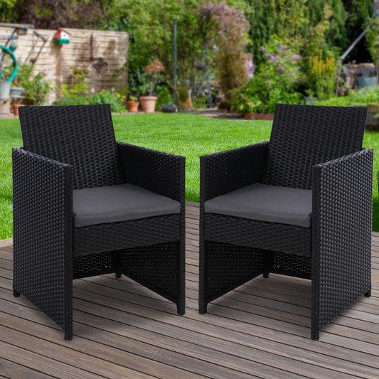 Set of 2 Hugo Outdoor Dining Chairs - Grey