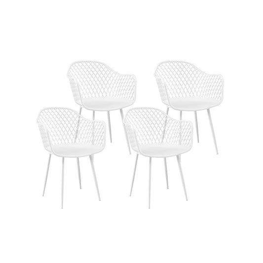 Set of 4 Outdoor Dining Chairs - White