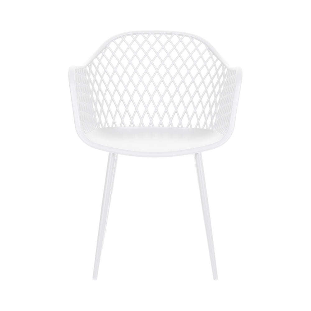 Set of 4 Outdoor Dining Chairs - White
