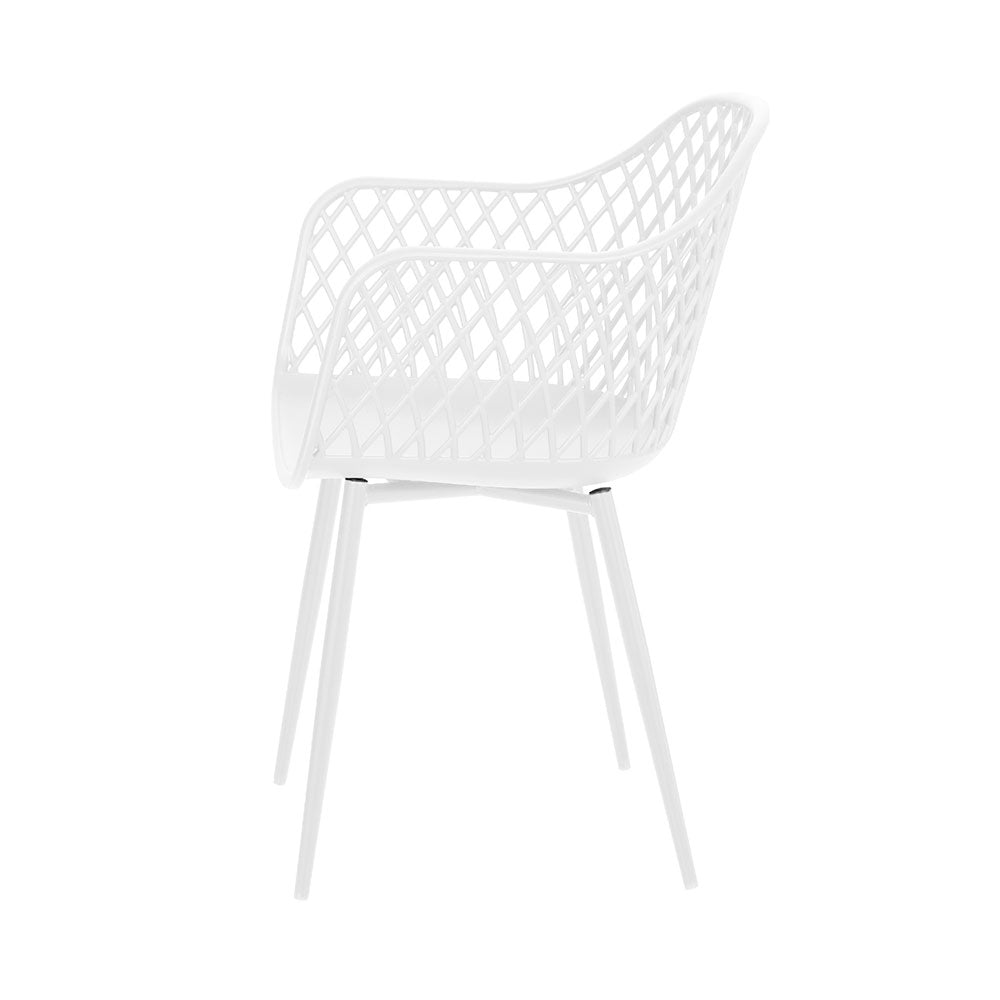 Set of 4 Outdoor Dining Chairs - White