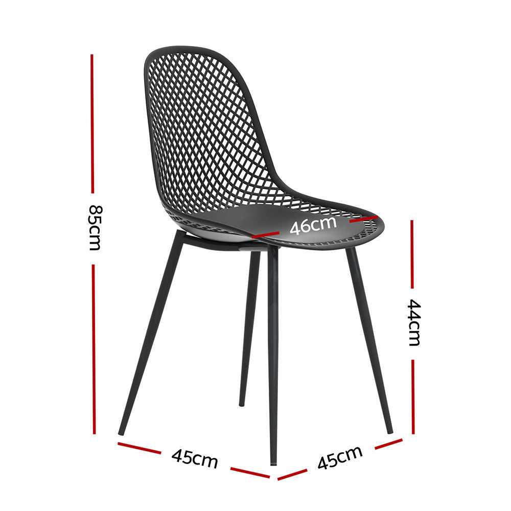 4PC Outdoor Dining Chairs - Black